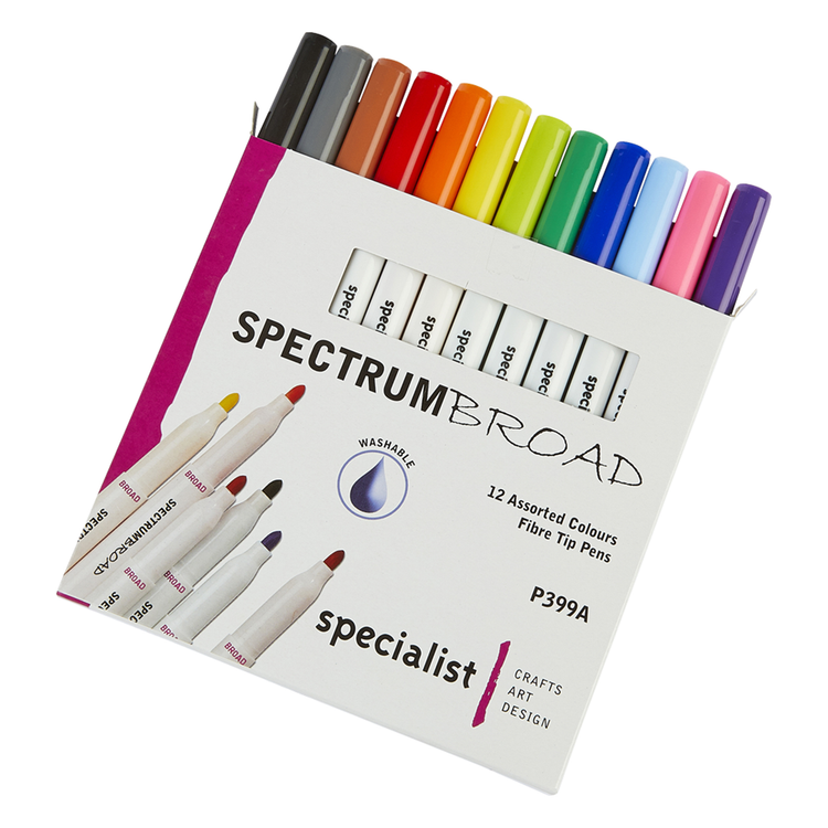 Spectrum broad colouring pens - set of 12 pens